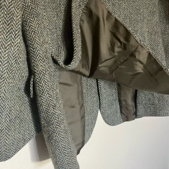 Harris Tweed Vintage Herringbone Wool Blazer Hector Russell Kiltmaker Gray - Picture 7 of 12